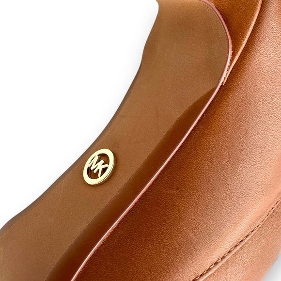 NEW MICHAEL MICHAEL KORS Lawson Booties NWOB Boots Tan Luggage Tan Open Toe NWT - Picture 10 of 13